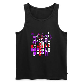 Pixel a Pixelworld Abstract City Kypto Style - Débardeur bio Premium Homme - noir - Devant - Michal (187cm)