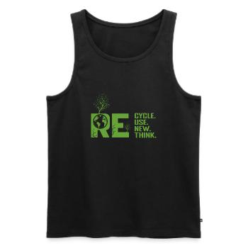 ReRecycler Réutiliser Repenser Repenser - Débardeur bio Premium Homme - noir - Devant - AI Model Male 178 light (178cm)