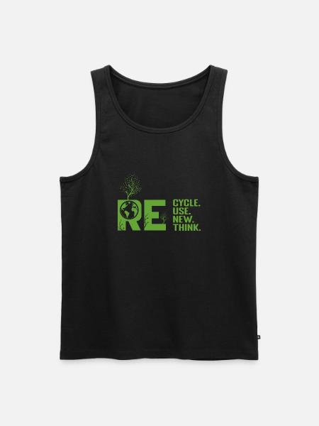 ReCycle ReUse ReNew ReThink - Men's Premium Organic Tank Top - black
