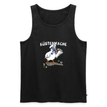 moewe kuestenwache1 - Männer Premium Bio Tank Top - Schwarz - Vorne - AI Model Male 178 light (178cm)