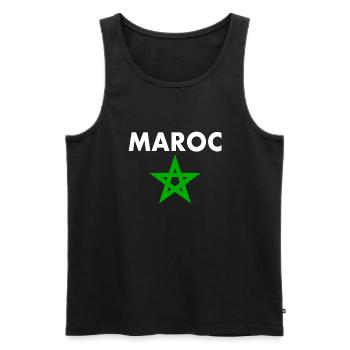 Maroc - Débardeur bio Premium Homme - noir - Devant - AI Model Male 178 light (178cm)