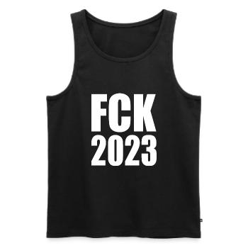 Fck 2023 - Débardeur bio Premium Homme - noir - Devant - AI Model Male 178 light (178cm)