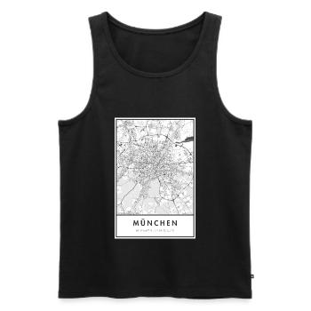Carte de Munich Carte de la ville - Débardeur bio Premium Homme - noir - Devant - AI Model Male 178 light (178cm)