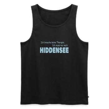 Therapie HIDDENSEE - Männer Premium Bio Tank Top - Schwarz - Vorne - AI Model Male 178 light (178cm)