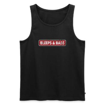 Bleeps und Bass Techno - Männer Premium Bio Tank Top - Schwarz - Vorne - AI Model Male 178 light (178cm)