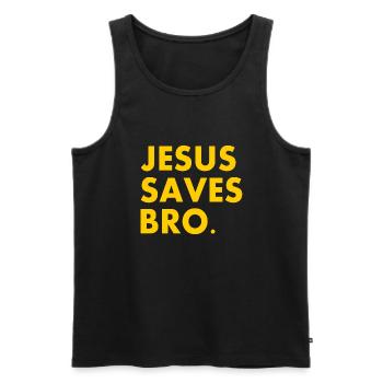 Jesus saves bro - Débardeur bio Premium Homme - noir - Devant - Michal (187cm)