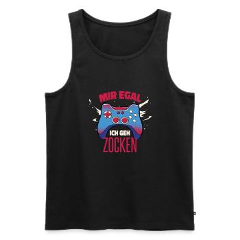 Gamer Gaming Mir Egal Ich Geh Zocken Geschenkidee - Männer Premium Bio Tank Top - Schwarz - Vorne - Michal (187cm)