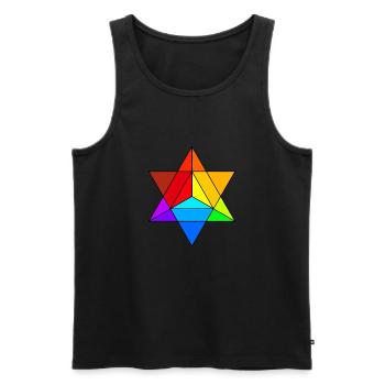 Merkaba Sacred Geometry Architecture The Universe - Men's Premium Organic Tank Top - black - Front - AI Model Male 178 light (178cm)