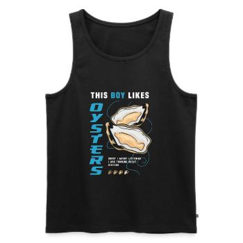 Boy Likes Oysters Ironic Seafood Chef - Débardeur bio Premium Homme - noir - Devant - AI Model Male 178 light (178cm)