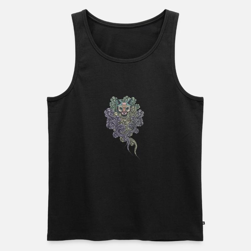 Bastet auf dem Feld - Männer Premium Bio Tank Top - Schwarz