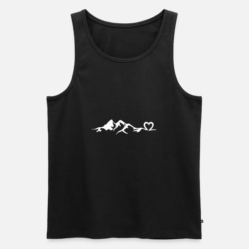 Herz - Berg - (2) - Männer Premium Bio Tank Top - Schwarz