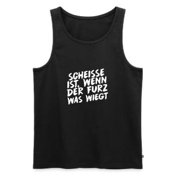 Shit is when the fart weighs something! - Men's Premium Organic Tank Top - black - Front - AI Model Male 178 light (178cm)