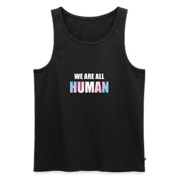 We are all human - LGBT CSD Transgender Trans - Men's Premium Organic Tank Top - black - Front - AI Model Male 178 light (178cm)