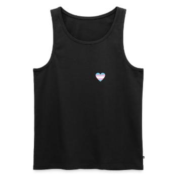 Trans Herz - LGBT CSD Transgender Transsexual - Men's Premium Organic Tank Top - black - Front - AI Model Male 178 light (178cm)