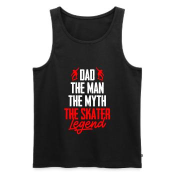 Papa L’homme Le mythe Le Patineur Légende Papa - Débardeur bio Premium Homme - noir - Devant - AI Model Male 178 light (178cm)