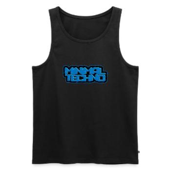 Minimal Techno - Wir lieben Minimal Techno Musik - Männer Premium Bio Tank Top - Schwarz - Vorne - AI Model Male 178 light (178cm)