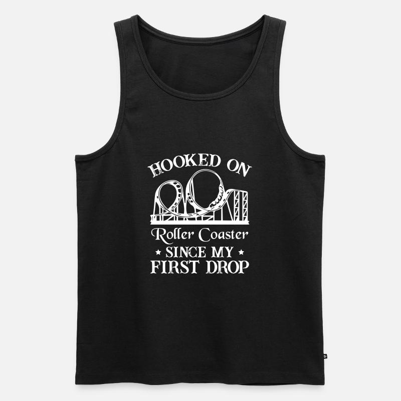 Funny Roller Coaster - Männer Premium Bio Tank Top - Schwarz
