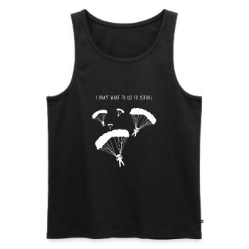 Ich will nicht zur Schule gehen - Männer Premium Bio Tank Top - Schwarz - Vorne - AI Model Male 178 light (178cm)