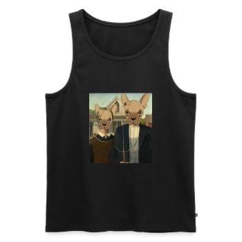 Die Franzosen Amerikaner - Männer Premium Bio Tank Top - Schwarz - Vorne - AI Model Male 178 light (178cm)