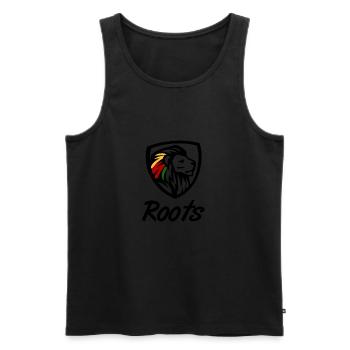 Roots Rasta reggae. Rastafari and the lion - Men's Premium Organic Tank Top - black - Front - AI Model Male 178 light (178cm)