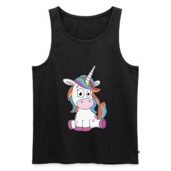 Personalize Cute Unicorn - Men's Premium Organic Tank Top - black - Front - Michal (187cm)