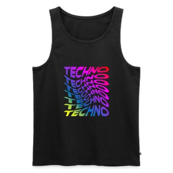 Trippy Techno Rainbow - Men's Premium Organic Tank Top - black - Front - Michal (187cm)