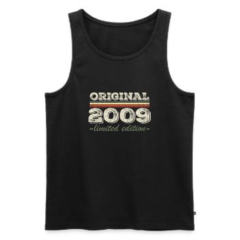Legend since 2009 Born in 2009 Birthday 2009 - Men's Premium Organic Tank Top - black - Front - AI Model Male 178 light (178cm)