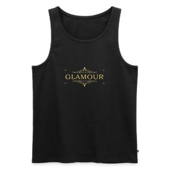 Glamour gold - Männer Premium Bio Tank Top - Schwarz - Vorne - AI Model Male 178 light (178cm)