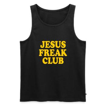 Jesus freak club - Men's Premium Organic Tank Top - black - Front - AI Model Male 178 light (178cm)