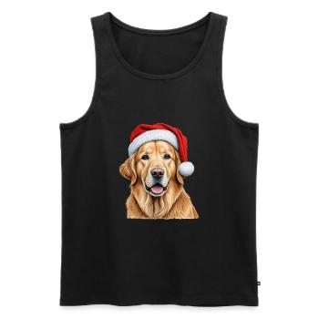 Christmas golden retriever - Men's Premium Organic Tank Top - black - Front - Michal (187cm)