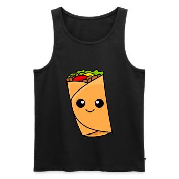 Burrito Comic - Men's Premium Organic Tank Top - black - Front - AI Model Male 178 light (178cm)