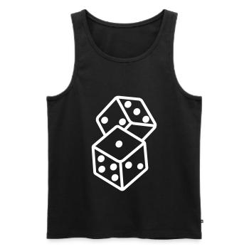 Symbole du casino Dice - Débardeur bio Premium Homme - noir - Devant - Michal (187cm)