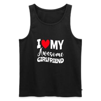 Paare Liebe Herz Freund Geschenkidee Beziehung - Männer Premium Bio Tank Top - Schwarz - Vorne - AI Model Male 178 light (178cm)