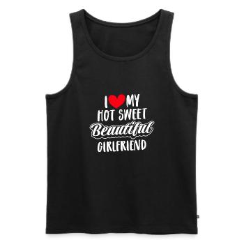 Paare Liebe Herz Freund Geschenkidee Beziehung - Männer Premium Bio Tank Top - Schwarz - Vorne - Michal (187cm)