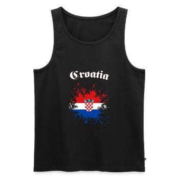 Croatia Hrvatska Croatia - Men's Premium Organic Tank Top - black - Front - Michal (187cm)