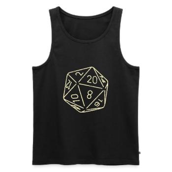 Dice Board Game 20 Sides Dungeons RPG Dragon - Men's Premium Organic Tank Top - black - Front - AI Model Male 178 light (178cm)