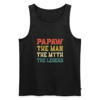 Papa Grandpa Saying Papaw The Man The Myth The Legend - Men's Premium Organic Tank Top - black - Front - Michal (187cm)