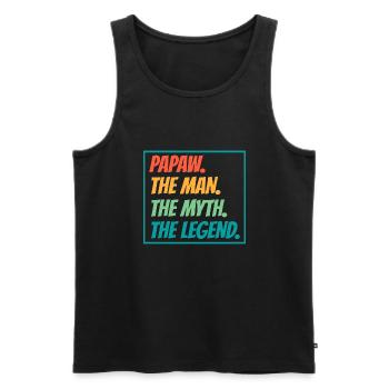 Papa Père Grand-père Idée Cadeau Papaw Dire Humour - Débardeur bio Premium Homme - noir - Devant - Michal (187cm)