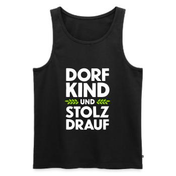 VILLAGE CHILD AND PROUD DRAUF - Men's Premium Organic Tank Top - black - Front - Michal (187cm)