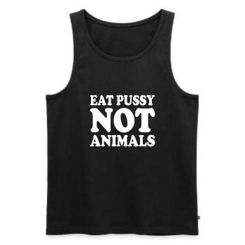 Eat pussy not animals - Débardeur bio Premium Homme - noir - Devant - AI Model Male 178 light (178cm)