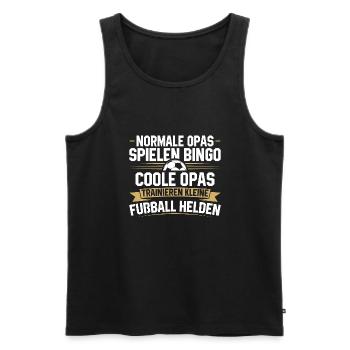 Fußball Opa Trainer Großvater Geschenkidee - Männer Premium Bio Tank Top - Schwarz - Vorne - Michal (187cm)