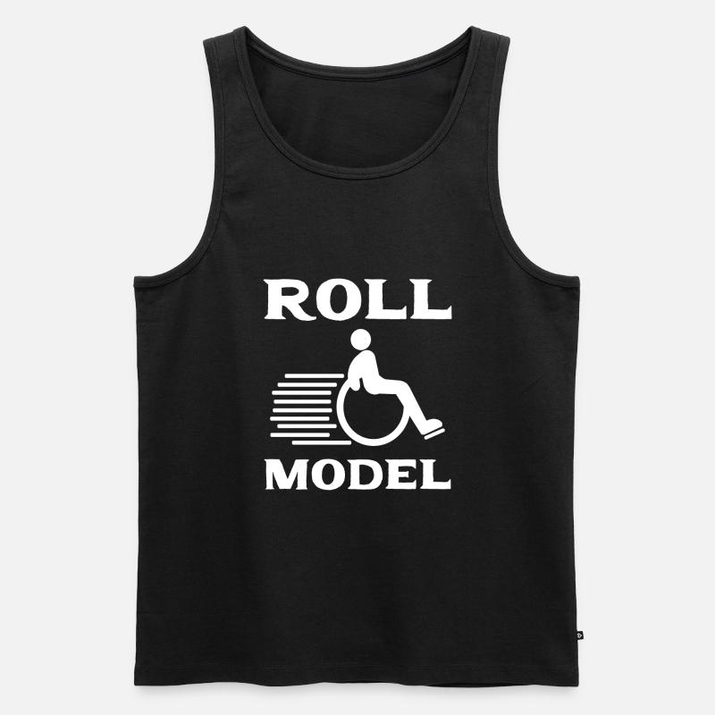 Rollstuhl - Männer Premium Bio Tank Top - Schwarz