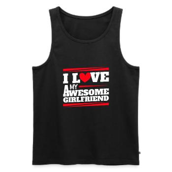 Paare Liebe Herz Freund Geschenkidee Beziehung - Männer Premium Bio Tank Top - Schwarz - Vorne - AI Model Male 178 light (178cm)