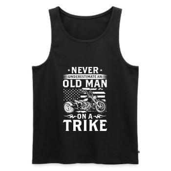 Trike - Männer Premium Bio Tank Top - Schwarz - Vorne - AI Model Male 178 light (178cm)