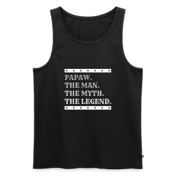 Papa Vater Opa Geschenkidee Papaw Spruch Humor - Männer Premium Bio Tank Top - Schwarz - Vorne - Michal (187cm)