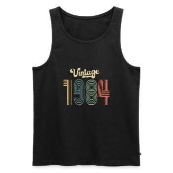 40ème Anniversaire Millésime 1984 - Débardeur bio Premium Homme - noir - Devant - AI Model Male 178 light (178cm)