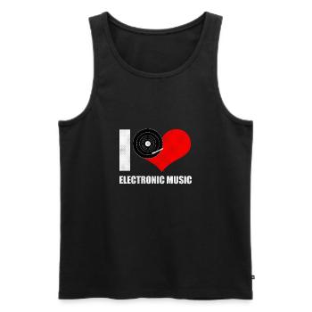 DJ Electric Electro Music Techno Music BPM Gift - Men's Premium Organic Tank Top - black - Front - AI Model Male 178 light (178cm)