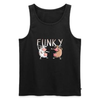 Funky, Crazy, Fun - Männer Premium Bio Tank Top - Schwarz - Vorne - AI Model Male 178 light (178cm)