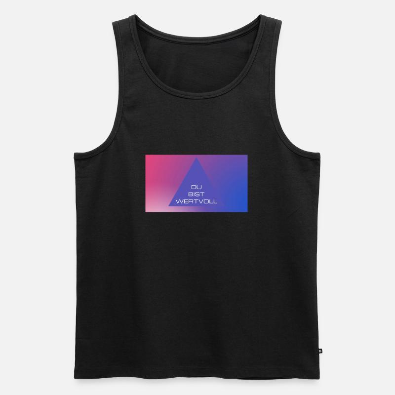 DU BIST WERTVOLL - Männer Premium Bio Tank Top - Schwarz