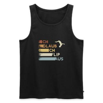 I'm freaking out! Retro Parkour Flipping Freerunning - Men's Premium Organic Tank Top - black - Front - AI Model Male 178 light (178cm)